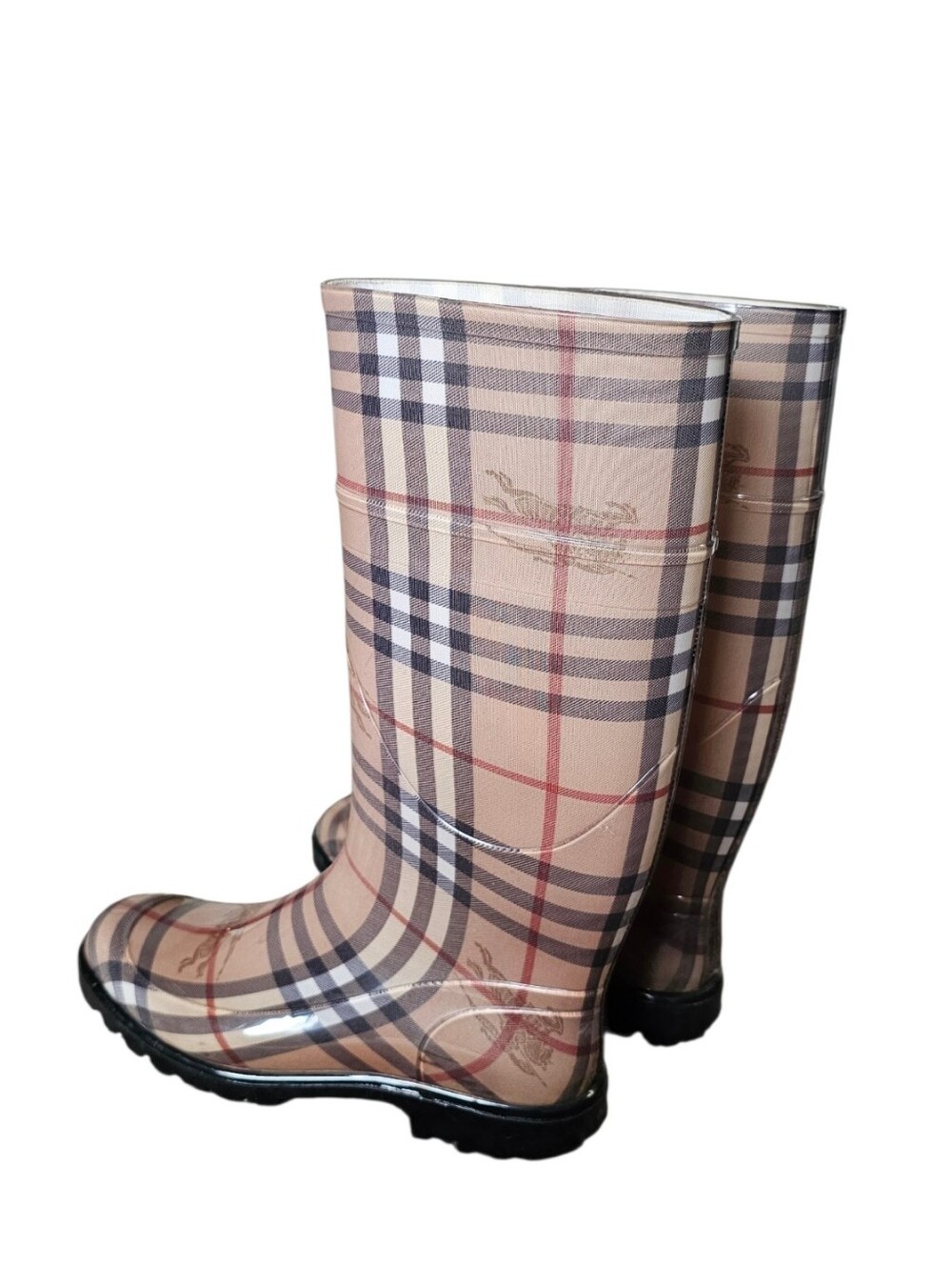 Burberry Plaid Check Tall Rain Boots Size 38 - Picture 12 of 12